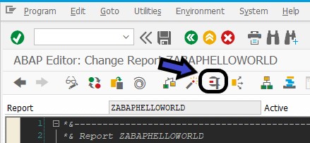 abap hello world process