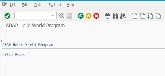 abap hello world display