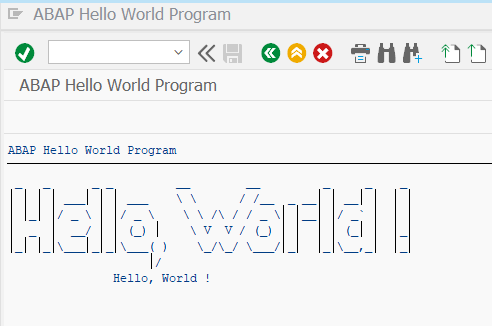 abap hello world result